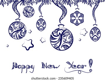 Vector illustration of New Year Greeting Card