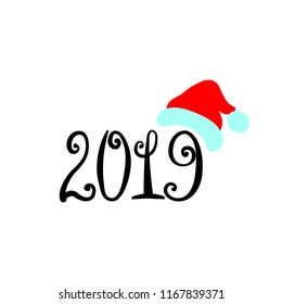 Vector illustration, New year lettering. Can be used for funny greeting cards, promo banners, t-shirt prints.