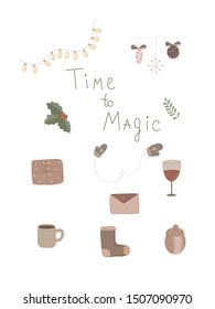Vector illustration of a new year mood.
Christmas magic.