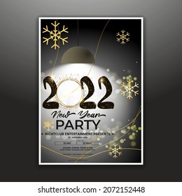 vector illustration for new year party invitation  template-2022