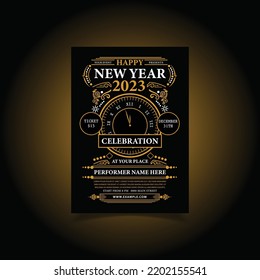 Vector Illustration of New Year Party Celebration Flyer , Poster