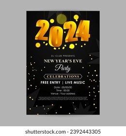 Vector illustration of New Year Party Invitation social media feed template