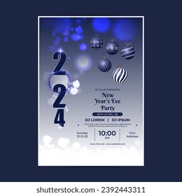 Vector illustration of New Year Party Invitation social media feed template