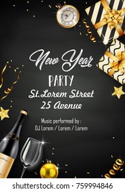 Vector illustration of New year party design template with elements