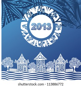 Vector illustration of new year pattern background