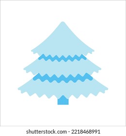 Vector illustration of new year tree. New Year Tree isolated on white background. Merry Christmas and happy New Year. Sticker in flat style.