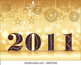 vector illustration of new year wallpaper for 2011