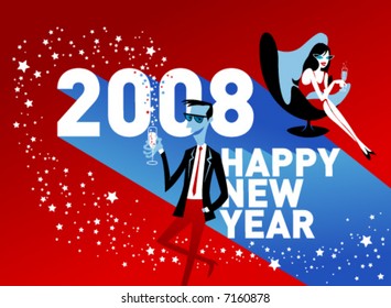 Ilustración vectorial de la víspera de Año Nuevo