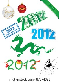 Vector illustration of New Year's icons