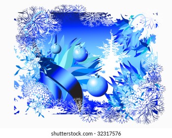 vector illustration of new year's postcard