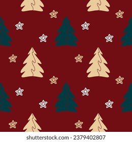 Vector illustration. New Year's set for Christmas. Seamless pattern. Printing for fabric.