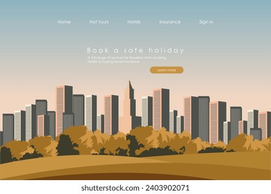 Vector illustration. New York, background, wallpaper, background for landing page, brochure