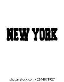 Vector illustration of New York. Black inscription on New York. USA