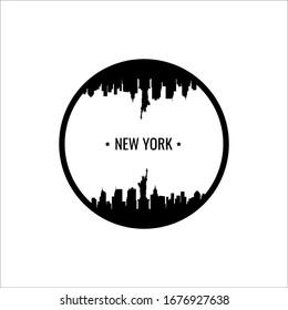vector illustration of new york city, stamp on vest, vintage clo