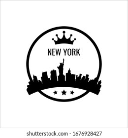 vector illustration of new york city, stamp on vest, vintage clo