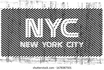 Vector Illustration New York City Grunge Stripes Line