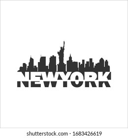 vector illustration of new york city, stamp on vest, vintage clo