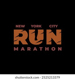 Vector illustration of new york city marathon, suitable for cloth, shirt, poster, greeting card, social media post, etc.