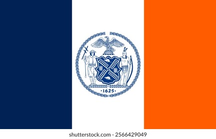 Vector illustration of New York City's flag: Perfect for projects that highlight the city's iconic skyscrapers, diverse neighborhoods, rich history, ideal for promotional and cultural-themed designs