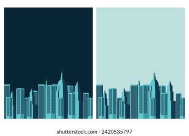 Vector illustration. New York, collection of posters, postcards, vertical banners. Flat design, retro style. Minimalism.