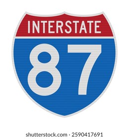 Vector illustration of the New York Interstate 87 road sign