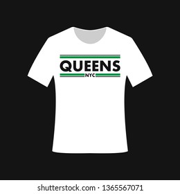 Vector illustration of a New York queens t-shirt design NYC
