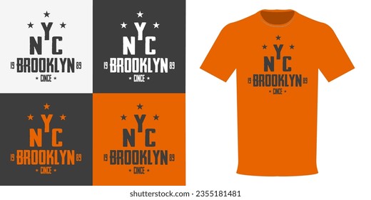 Vector illustration New York sportswear print. Original T-shirt design. Athletic clothing typography print set