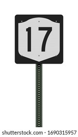 Vector illustration of the New York State Highway road sign on metallic post