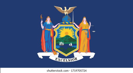 vector illustration of New York State flag