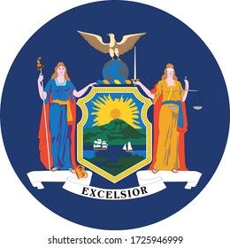 vector illustration of New York State flag