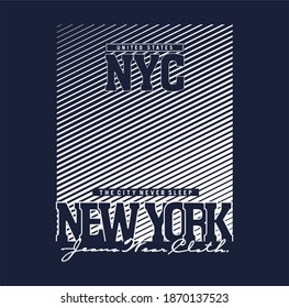 Vector illustration NEW YORK Typography  t-shirt graphics  poster  banner  flyer  postcard