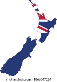 vector illustration of New Zealand map and flag