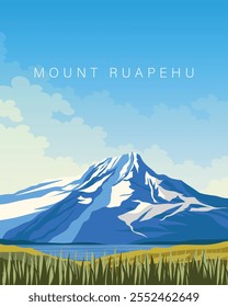 Vector illustration. New Zealand, travel poster, banner, postcard, cover. Modern design.