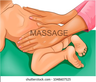 vector illustration of a newborn massage
