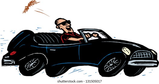 Vector illustration of a newborn outdoors