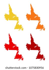 vector illustration of Newfoundland and Labrador maps