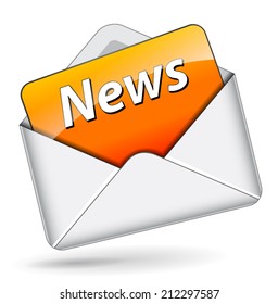 Vector illustration of news envelope message icon