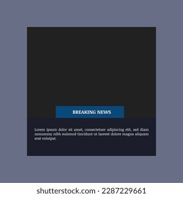 Vector illustration news headline template in dark mode. 