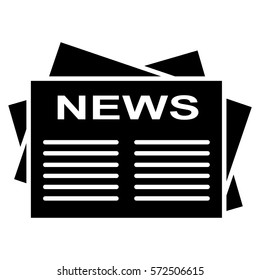 Vector Illustration of News Paper Icon in Black
