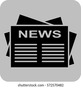 Vector Illustration of News Paper Icon in Black
