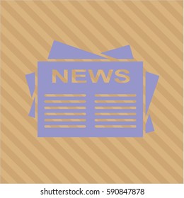 Vektorgrafik von Zeitungssymbol auf Blau