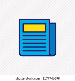Vector illustration of newspaper icon colored line. Beautiful advertising element also can be used as daily press icon element.
