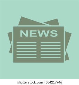 Vektorgrafik von Zeitung, Vektorsymbol auf Grau