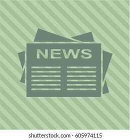 Vector illustration of Newspaper vector icon in Green
