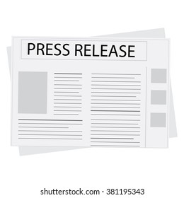 Vector Illustration Newspaper Icon With Header Press Release