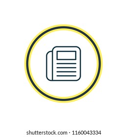 Vector illustration of newspaper icon line. Beautiful office element also can be used as journal  icon element.