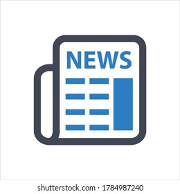 Vektorgrafik von Zeitungssymbol auf weißem Hintergrund