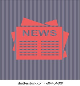 Vector Illustration of Newspaper icon in Peach Color