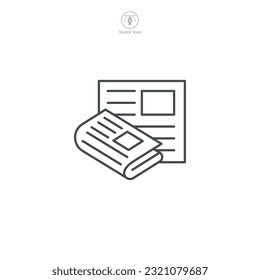 Eine Vektorgrafik eines Zeitungssymboles, die Nachrichten, Informationen oder Journalismus darstellt. Perfekt für die Darstellung aktueller Ereignisse, Artikel oder Medienplattformen