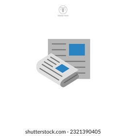 Eine Vektorgrafik eines Zeitungssymboles, die Nachrichten, Informationen oder Journalismus darstellt. Perfekt für die Darstellung aktueller Ereignisse, Artikel oder Medienplattformen